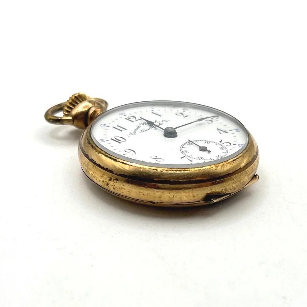 Rare Antique Everett Watch Co Gold Filled Pocket Watch FOR PARTS OR REPAIR